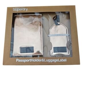 Superdry Pink Camo Passport and Luggage Tag Set